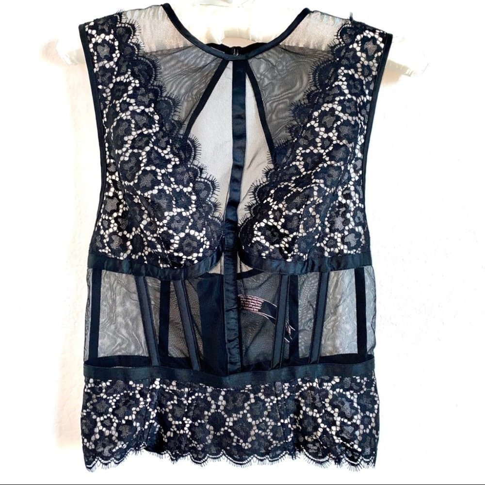 Dream‎ Angels Crochet Lace Top Corset Shirt Bustier